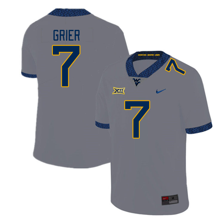 West Virginia Mountaineers #7 Will Grier College Football Jerseys Stitched Sale-Grey